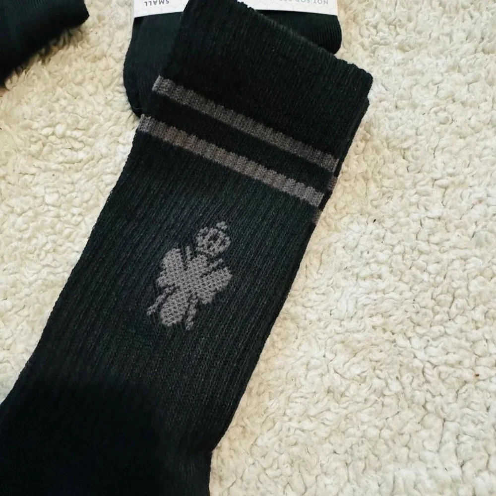 Bombas Crew socks size small black honeycomb arch support stay up antimicrobial